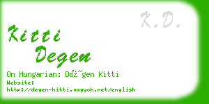 kitti degen business card